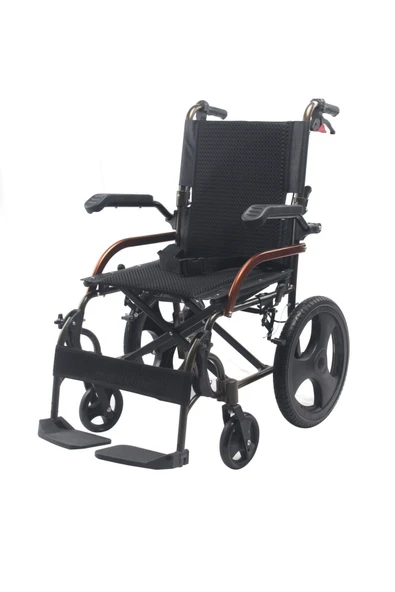 MEDİKALCİM Comfort Plus GK863LABJ-12 Jet Black Transfer Alüminyum Tekerlekli Sandalye ürün görseli 1