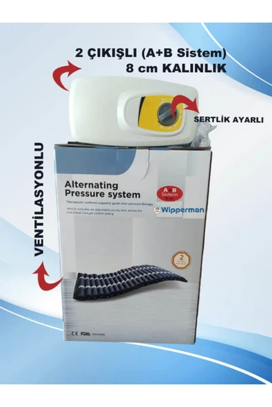 MEDİKALCİM Boru Tipi Havalı Yatak A+B Sistem 8 Cm Wipperman ürün görseli 1