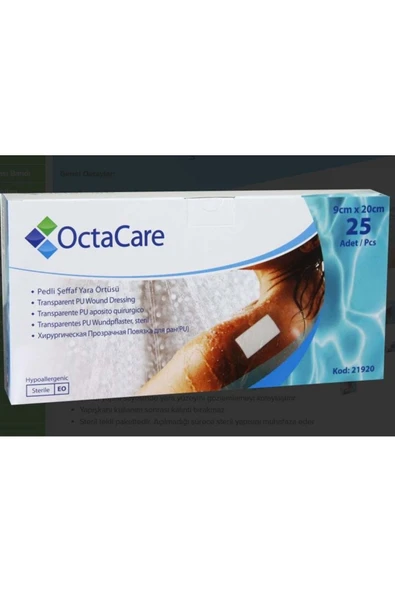 MEDİKALCİM Su Geçirmez Şeffaf Pu Film Yara Örtüsü (sezeryan Bandı) Octamed 5 ADET 9CMX20CM ürün görseli 1