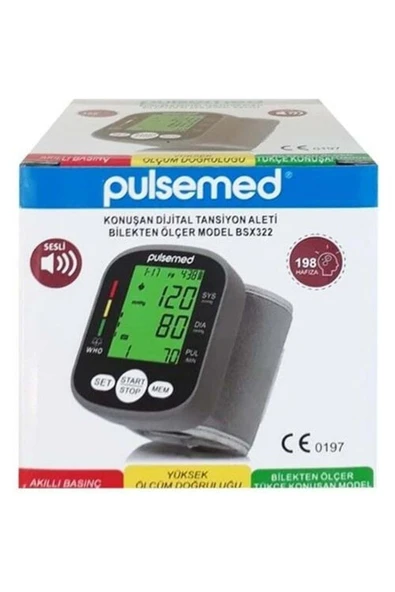 MEDİKALCİM Pulsemed Konuşan Bilekten Dijital Tansiyon Aleti BSX322Pulsemed ürün görseli 1