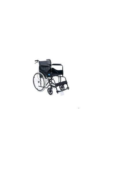 MEDİKALCİM Comfort Plus Siyah Kumaş Standart Transfer Refakatçı Frenli Tekerlekli Sandalye ürün görseli 1