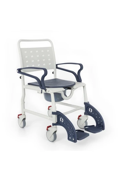 Comfort Plus Banyo ve Tuvalet Sandalyesi Lacivert | Plastik Gövde, Lazımlıklı, Frenli Teker DM-8088A ürün görseli 1