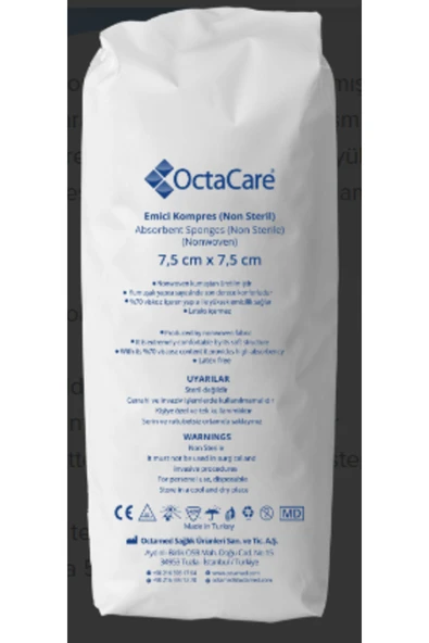 Octacare Emici Kompres 8 Kat Nonsteril 7,5cm x 7,5cm 100 Adet ürün görseli 1