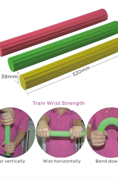 MEDİKALCİM Kifidis Flexbar Elastik Egzersiz Barı Yesil ürün görseli 1