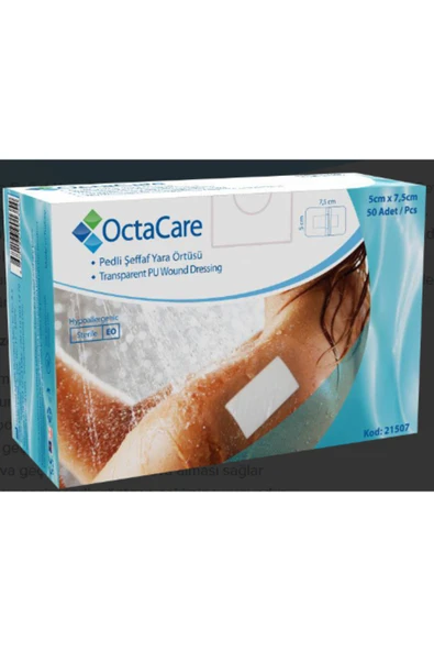 Octacare Medikalcim Şeffaf Yara Örtüsü 5 cm x 7,5 cm 50 Adet ürün görseli 1