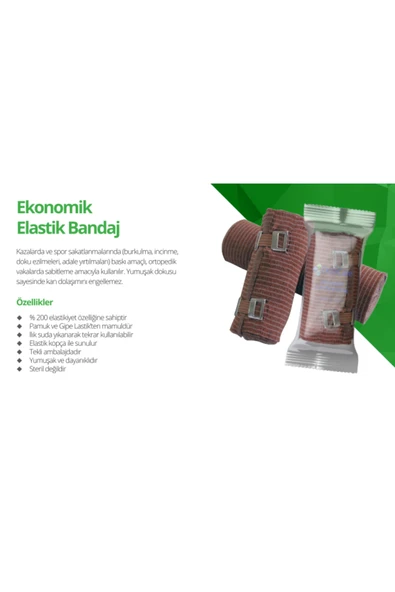 MEDİKALCİM OctaCare Ekonomik Elastik Bandaj 10cm x 3,5m 1 Adet ürün görseli 1