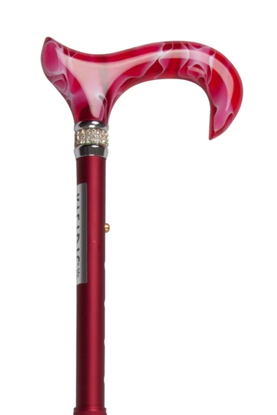 woodhub Taşlı Katlanır Baston Kırmızı / Red ürün görseli 1