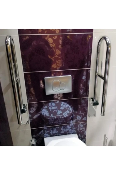 MEDİKALCİM Engelli Tutunma Barı Tuvalet Kağıtlıklı Banyo Wc Küvet Paslanmaz ürün görseli 1