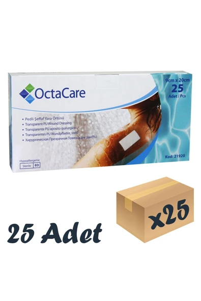 MEDİKALCİM Şeffaf Pedli Su Geçirmez Yara Örtüsü 9cm X 20cm 25 Adet Tekli Steril Paket ürün görseli 1