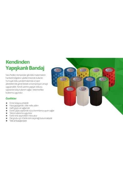 MEDİKALCİM OctaCare Kendinden Yapışkanlı Bandaj Koban Bandaj 7,5 cm x 4,5 m Mavi Renk 1 Adet ürün görseli 1