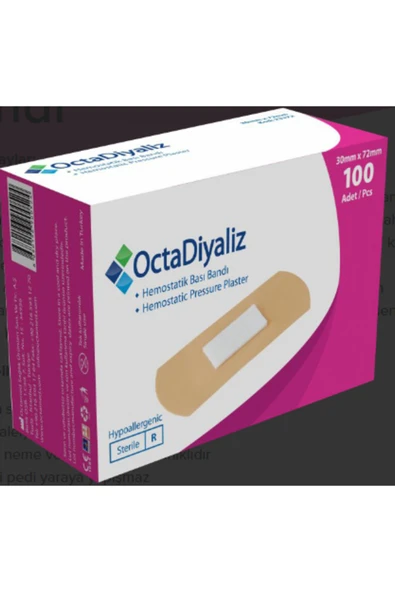 MEDİKALCİM Medikalcim Octadiyaliz Hemostatik Bası Bandı 30 Mm X 72 Mm 100 Adet ürün görseli 1