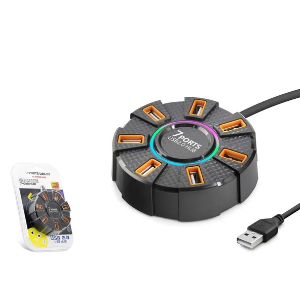 Hadron Hdx7035 Usb Hub 7-Usb 1.2M Siyah ürün görseli 1