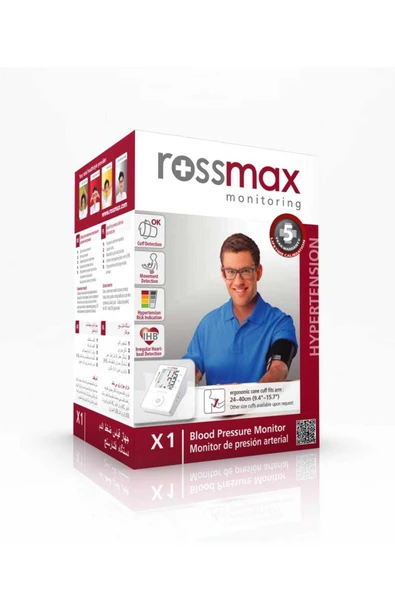 Rossmax Otomatik Tansiyon Aleti Manşon Algılama Risk Göstergesi Tek Tuşla Otomatik Ölçüm ürün görseli 1