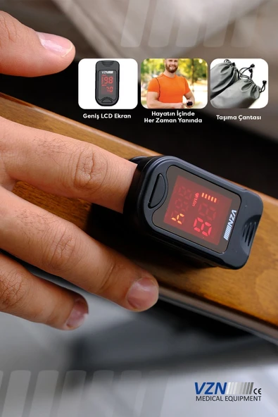 VZN Pulse Oksimetre Pulseoksimetre Saturasyon Spo2 - Resim 4