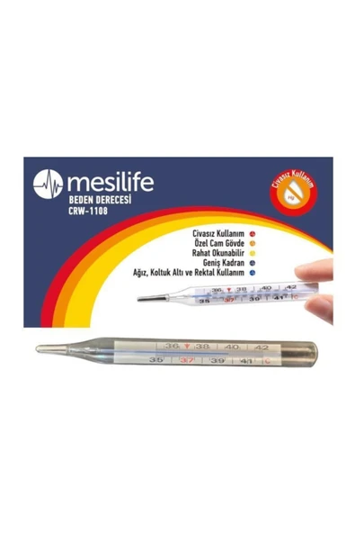Mesilife Crw-1108 Civasız Cam Beden Derecesi Ateş Ölçer ürün görseli 1