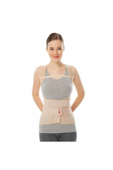 Variteks Unisex Bej Elastik Dorso Lomber Korse - Resim 2