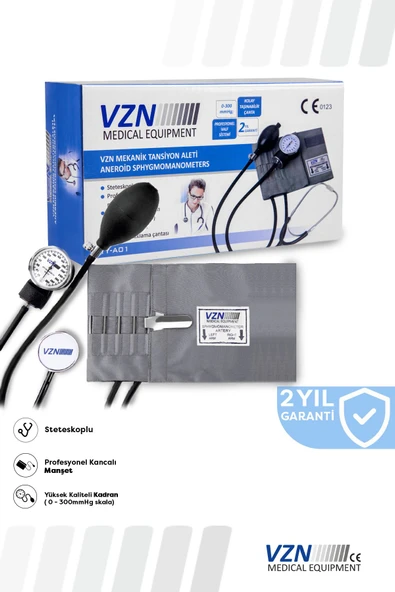 VZN Koldan Ölçer Mekanik Tansiyon Aleti Ty-a01 Yetişkin Steteskoplu ürün görseli 1