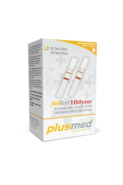 PlusMed Fasttest Hblyzer Hemoglobin Ölçüm Test Stribi 50'li ürün görseli 1