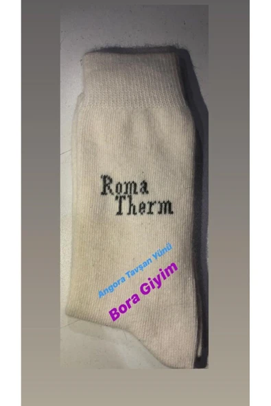 MEDİKALCİM 50% Angora, 30% Pamuk, 20% PYAMİD Angora Çorap Tavşan Yünü Çorap 3 Adet Sportswear Beyaz Dokuma 3 P ürün görseli 1