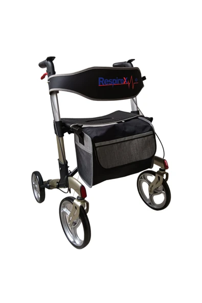 Respirox RR-04 respirox çantalı lüks gri rolatör alüminyum katlanır ürün görseli 1