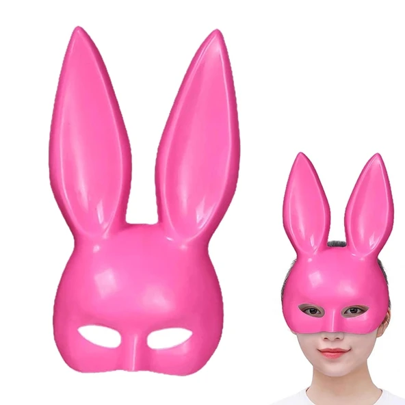 Pembe Renk Ekstra Lüks Uzun Tavşan Maskesi 35x16 Cm ürün görseli 1