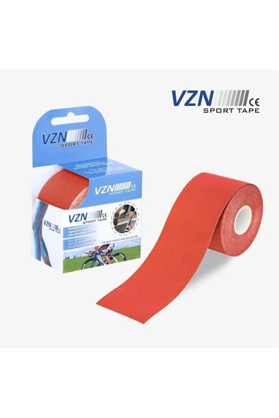 VZN Sport Tape Kırmızı Renk Kinezyo Sporcu Bandı Ağrı Bandı 5 Metre X 5 Cm ürün görseli 1