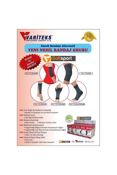 MEDİKAL Variteks Softsport Elastik Örme Ayak Bilekliği 23-28 Cm Large ürün görseli 1