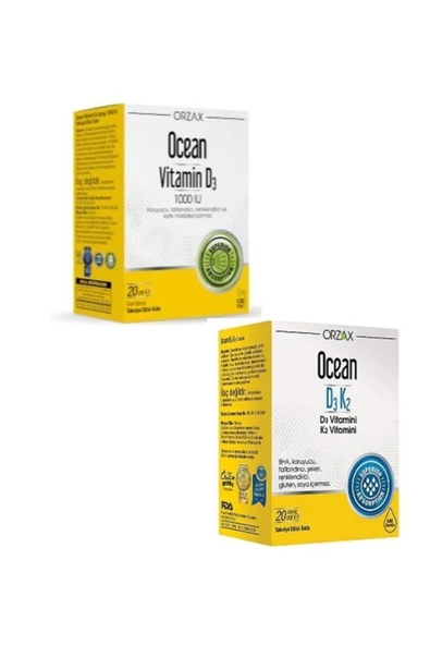 Ocean D3 1000 Iu Sprey 20 ml+d3k2 Vitamin 20 ml Damla ürün görseli 1