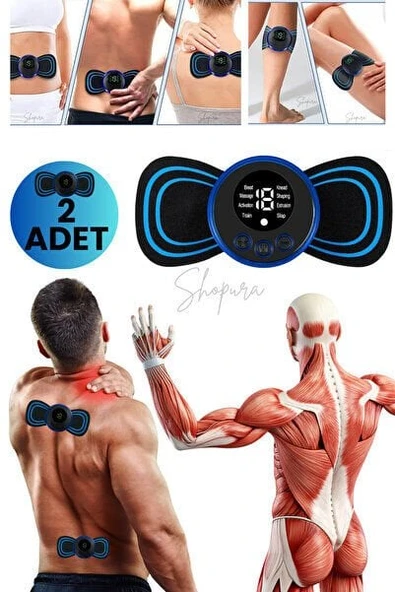 Fizik Tedavi Tens Cihazı Masaj Aleti - Kas Geliştirici Mini Ems Masaj Cihazı 2 Adet ürün görseli 1