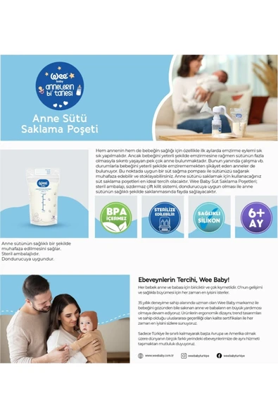 Wee Süt Saklama Poşeti 20 Adet 10 Kutu - Resim 3