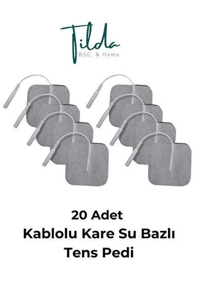 20'li Tens Cihazı Kablolu Yedek Elektrot- 5x5 Kare Tens Pedi 20'li Paket ürün görseli 1