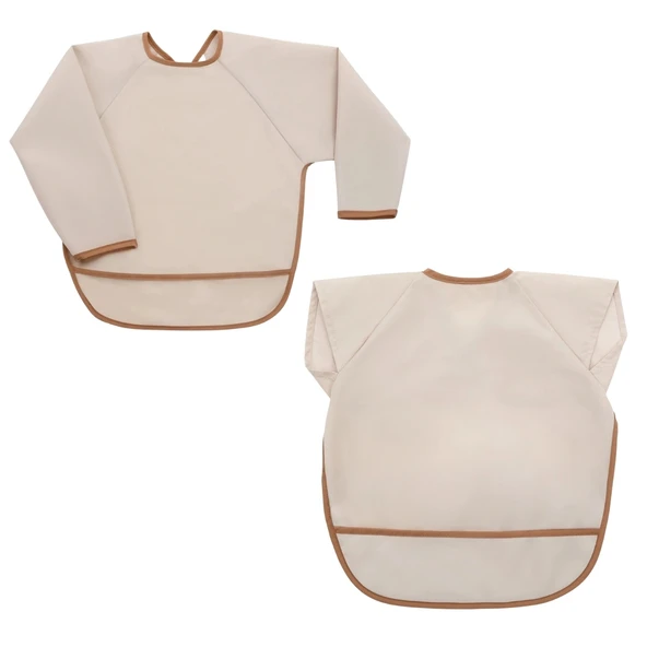 Miniboni Uzun Kol Önlük - Kısa Kol Önlük Seti - Beige ürün görseli 1