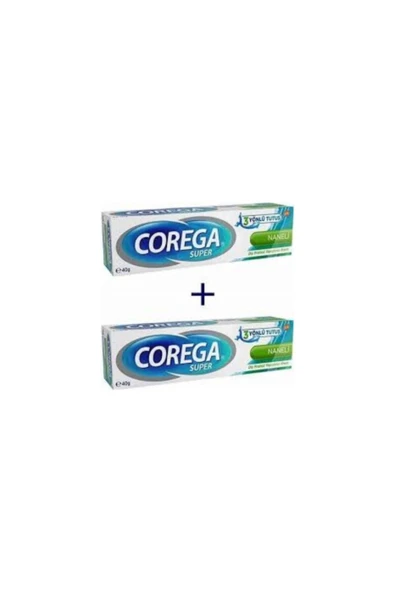 Corega Süper Naneli Diş Protezi Yapıştırıcı Krem 40gr 2 Adet ürün görseli 1