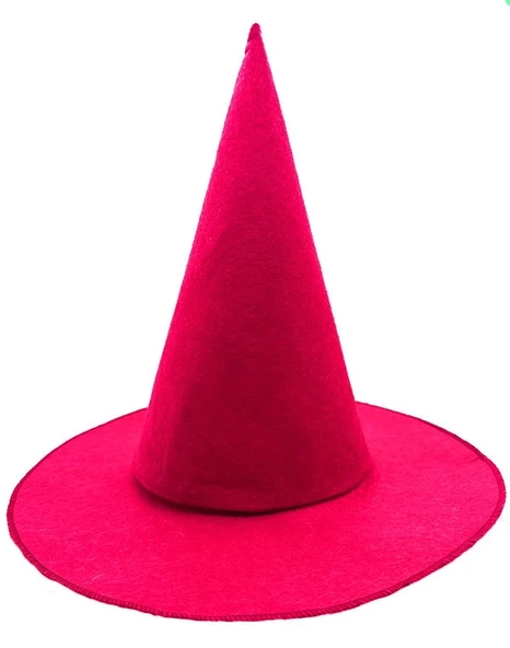 Pembe Fuşya Renk Keçe Cadı Şapkası Yetişkin Çocuk Uyumlu 35x38 Cm ürün görseli 1