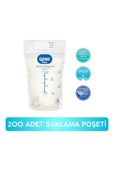 Wee Süt Saklama Poşeti 20 Adet 10 Kutu - Resim 2