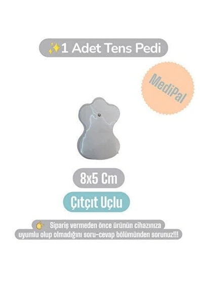 1 Adet 8x5 Cm ÇITÇIT Uçlu Tens Pedi - Tens Elektrot Pedi - Tens Elektrodu ürün görseli 1