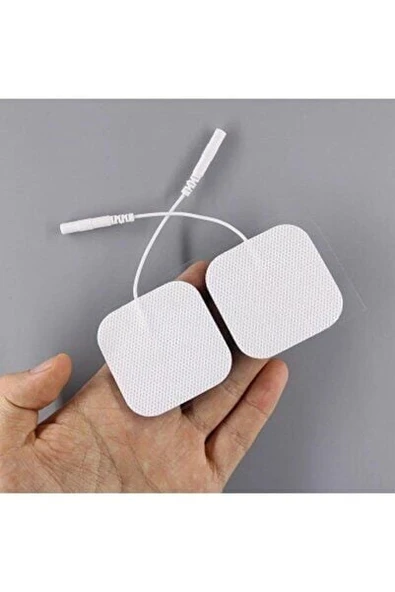 Pin girişli, 5x5 cm kumaş elektrot, EMS ve TENS cihazı için 8'li paket ürün görseli 1