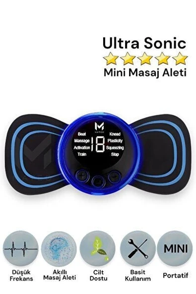 Pedli Masaj Aleti Bel Sırt Bacak Kol 8 Farklı Stil 18 Kademeli Titreşimli Şarjlı Taşınabilir Tens ürün görseli 1