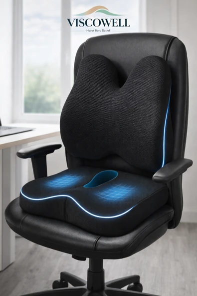 Ortopedik Visco Bel Destekli Oturma Minderi Ergonomik Destek Yastığı Ofis Araç ürün görseli 1