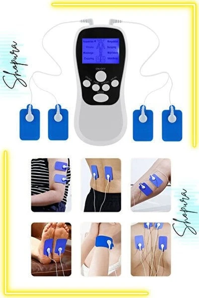 Fizik Tedavi Tens Cihazı Çift Kanallı 4 Pedli Tüm Vücut Ems Masaj Aleti ürün görseli 1
