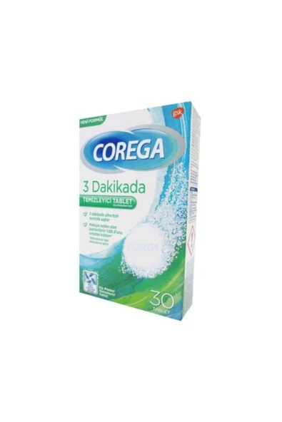 Corega 3 Dakikada Temizleyici Tablet 30 Adet - 3 Dakikada Tem ürün görseli 1