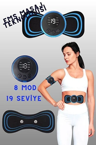 Ems Teknoloji Kelebek Masaj Aleti 8 Mod 19 Seviyeli Tüm Vücut Kas Masaj Cihazı ürün görseli 1