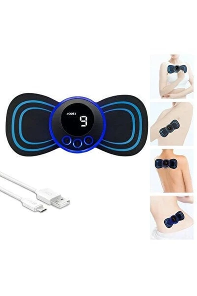 LCD Ekranlı Boyun Sırt Omuz Mini EMS Masaj Aleti – TENS Titreşimli Kas Gevşetici Cihaz ürün görseli 1