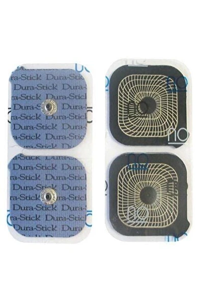 Dura-stick 5x5cm Çıtçıtlı Dikdörtgen Tens Elektrod Pedi / 4 Lü Paket ürün görseli 1