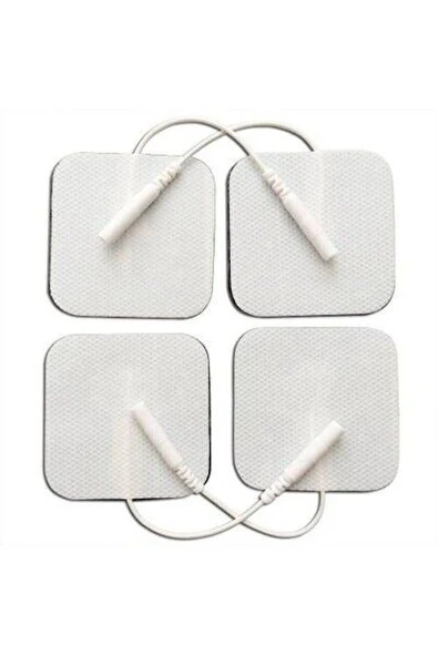 4 Adet Kablolu/soketli Tens Pedi Elektrodu (5x5cm Kare) Tens Peti Geçmeli Tens Pedi ürün görseli 1