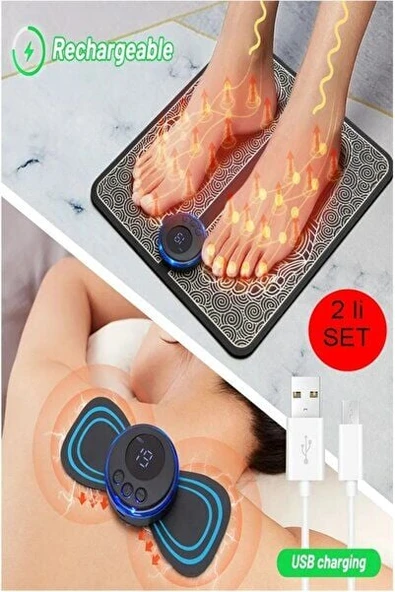 Ems Masaj Seti Ayak Ve Tüm Vücut Bir Arada Özel Ikili Set Ems Tens Masaj Elektronik ürün görseli 1
