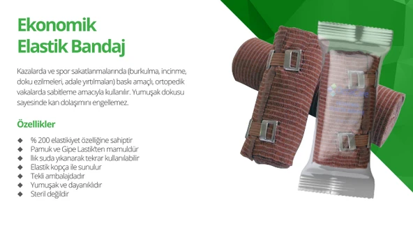 OctaCare Ekonomik Elastik Bandaj 8cm x 3,5m  1 Adet ürün görseli 1