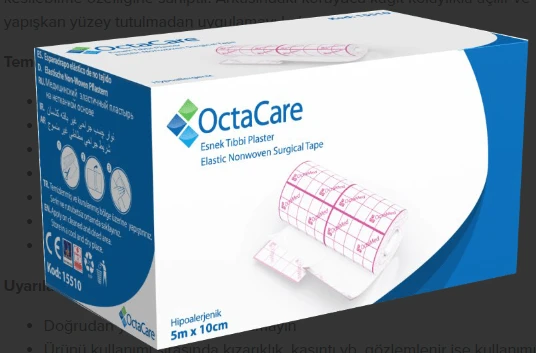 OctaCare Esnek Tıbbi Plaster (Fix) 5 m x 10 cm	1 Adet ürün görseli 1