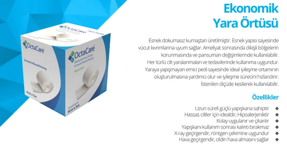 OctaCare Ekonomik Yara Örtüsü 6cmx5m ürün görseli 1