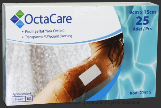 OctaCare Şeffaf Yara Örtüsü 9 cm x 15 cm 25 Adet ürün görseli 1
